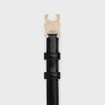 Small triomphe belt with strass in Taurillon Leather - Image 3